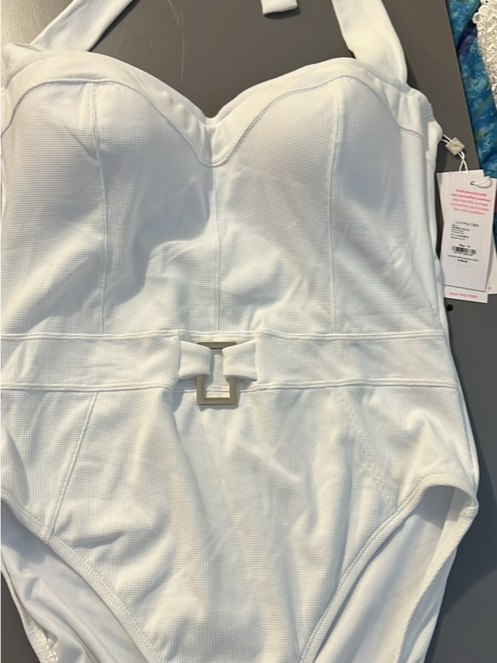 Lilly Pulitzer Resort White One-Piece with Textured Fabric